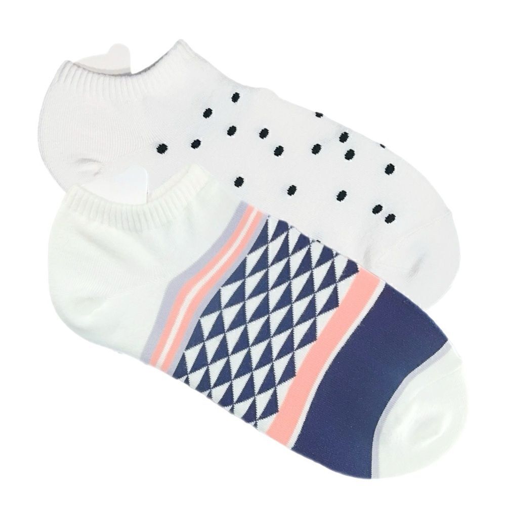 Women’s Two-Pack No-Show Socks - Geometric/Polka Dot NWOT - Picture 6 of 7